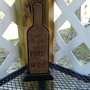 Wooden Wine Bottle Decor Sign